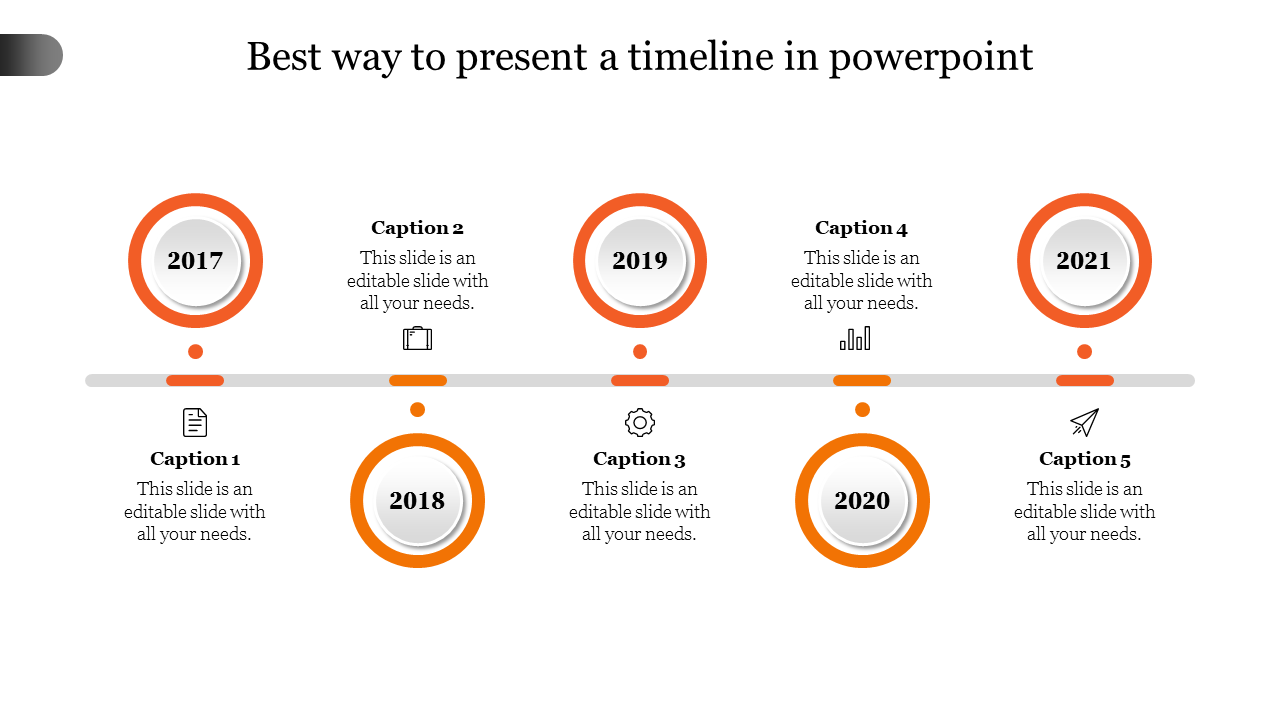 best way to present a timeline in powerpoint-Orange
